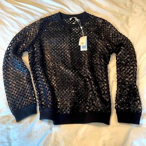 Tory Burch sequin black sweater- M